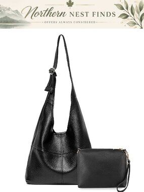 Montana West Hobo Shoulder Bag Vegan Leather Slouchy Handbag Coin Purse